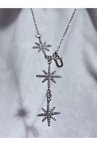 bijoux uniques Lettered 316L Steel Polar Star Women's Y Model Necklace