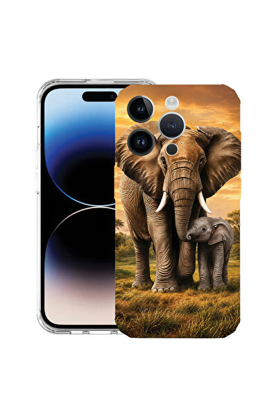 bestcase Husă Antișoc pentru Apple iPhone 15 Pro Max, Mamă elefant și pui, 19...