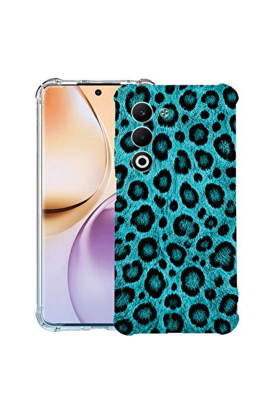 bestcase Противоударен калъф за Xiaomi Redmi 15 (171 мм), тюркоазен леопардов...