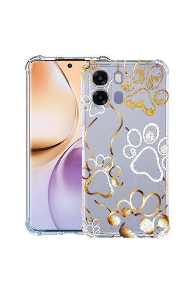 bestcase Αντικραδασμική Θήκη για Realme 16 Pro Plus, Αποτυπώματα πατούσας γάτ...