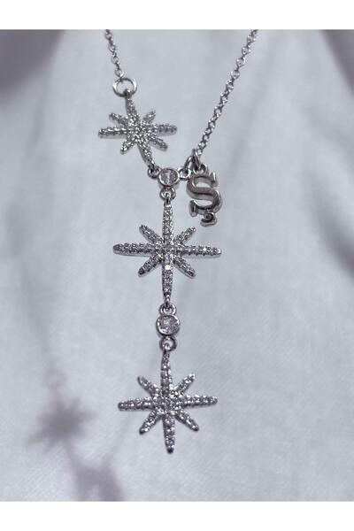 bijoux uniques Lettered 316L Steel Polar Star Women's Y Model Necklace