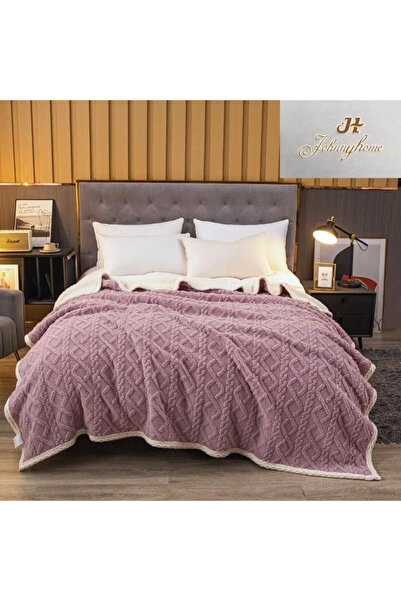 decorami Patura CoCoLiNo tip Tricotaj cu blanita, 200x230cm, Lila