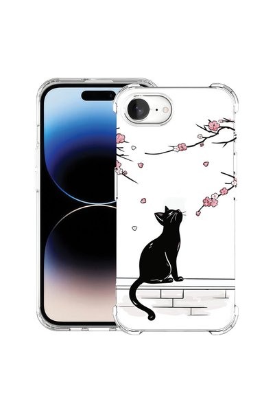 bestcase Husă Antișoc pentru Apple iPhone 17e / iPhone 16e, Pisică - Cireș Ja...