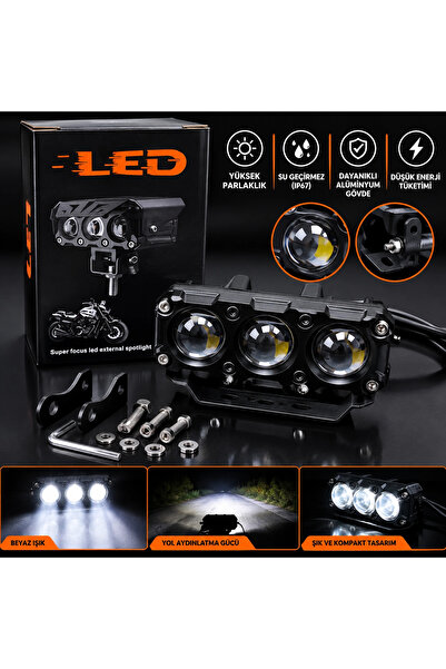 şimika tuning tuningmarketim Motosiklet & Elektrikli Bisiklet 3 Mercekli LED ...