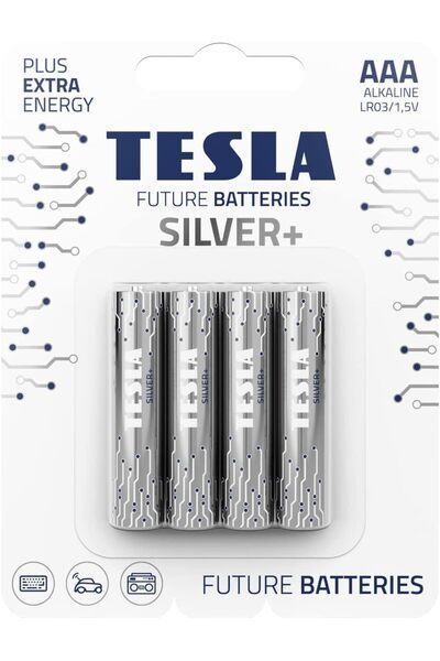 Generic Tesla Battery AAA Silver+ Alkaline - Plus Extra Energy Blister Foil L...