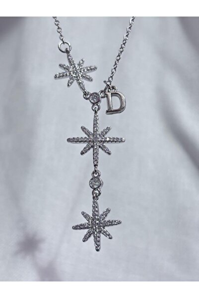 bijoux uniques Lettered 316L Steel Polar Star Women's Y Model Necklace