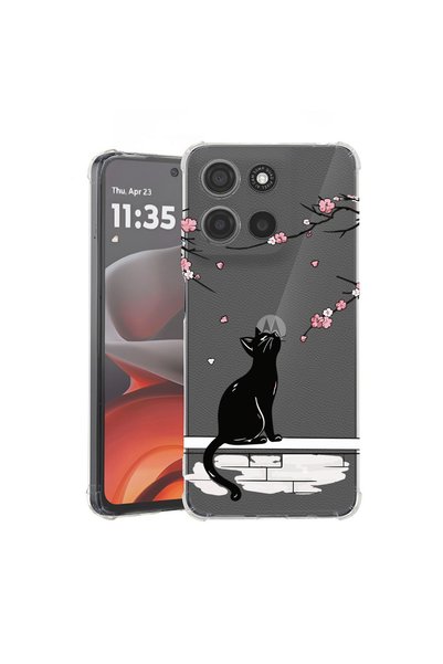 bestcase Husă Antișoc pentru Motorola Edge 70 Fusion, Pisică - Cireș Japonez,...