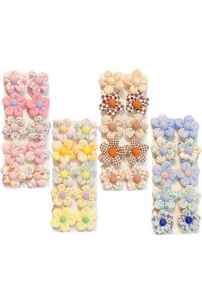 Tazweeq 40 Pcs Girls Hair Ties, Flower Hair Ties, Elastic Rubber Hair Bands, ...