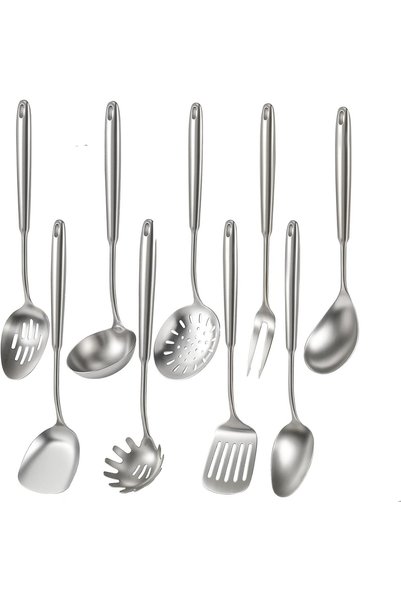 Generic طقم أدوات طهي من 9 قطع، مجموعة أدوات مطبخ من الفولاذ المقاوم للصدأ 30...