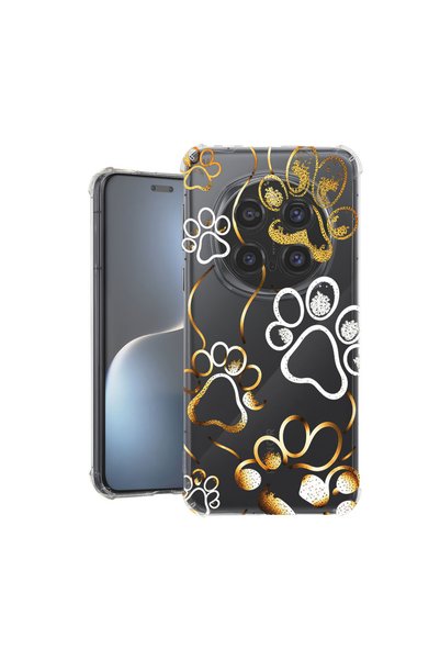 bestcase Αντικραδασμική Θήκη για Honor Magic7 Pro, Αποτυπώματα πατούσας γάτας...