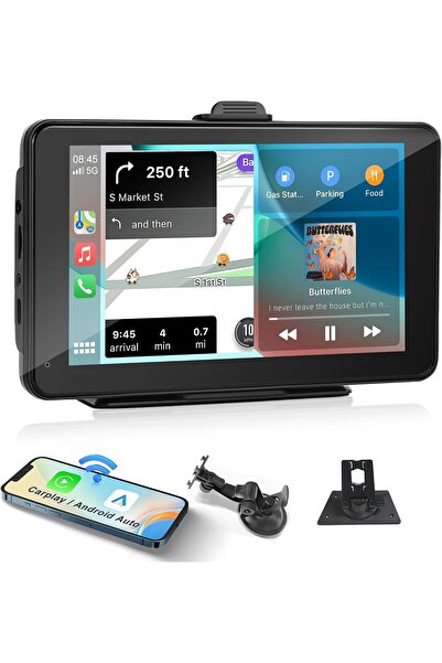 Generic Car Stereo Wireless Apple Carplay Android Auto, Portable 7 Inch IPS T...