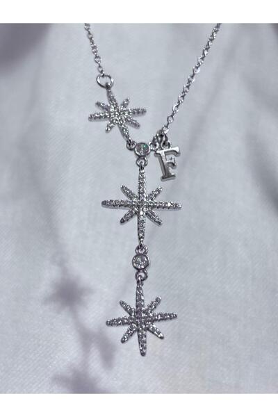 bijoux uniques Lettered 316L Steel Polar Star Women's Y Model Necklace