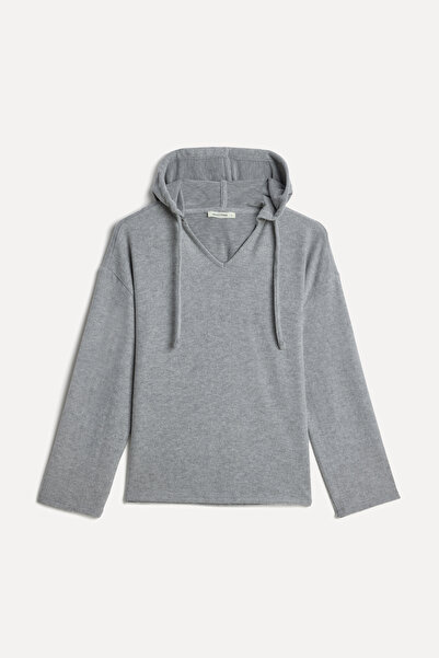 Mudo Women's Gray Hooded Sweatshirt