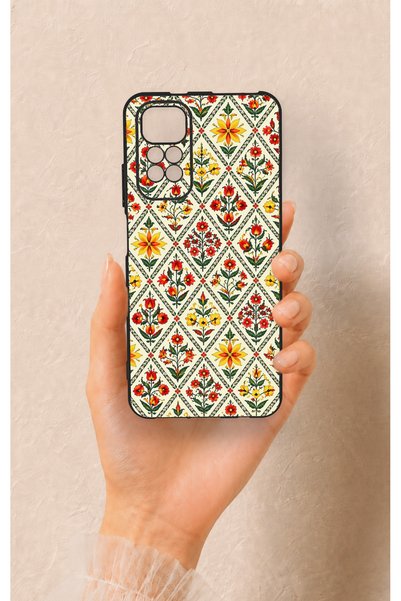 Vip Case Redmi Note 11S Compatible Tile Tulip Patterned Silicone Case