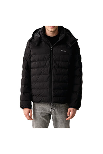 Calvin Klein Geaca LS LTWT Νάιλον Φουσκωτό Μπουφάν με Κουκούλα Barbati