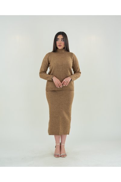 Jodtique Winter Set High Neck Blouse with Skirt - Free Size
