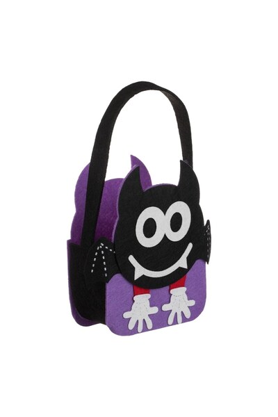 DD SHOP Cosulet "Trick or Treat" din Feltru Negru Mov Liliac cu Manere de Hal...