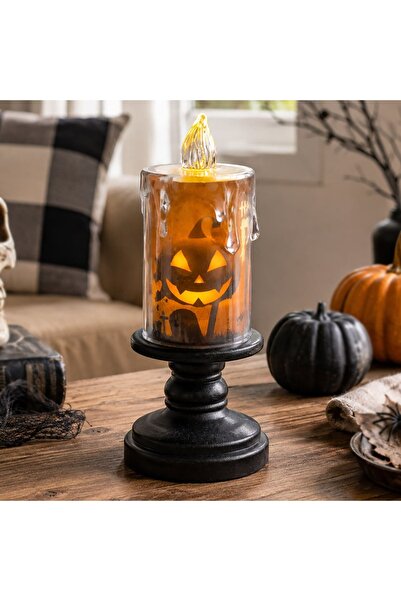 DD SHOP Lumanare Decorativa Halloween cu Suport 13cmARE PORT 13CM SUP.NGR