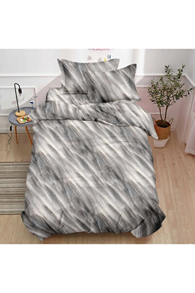 decorami Bed linen 1 PERSON, FINE, 4 pieces, Gray, Beige, abstract