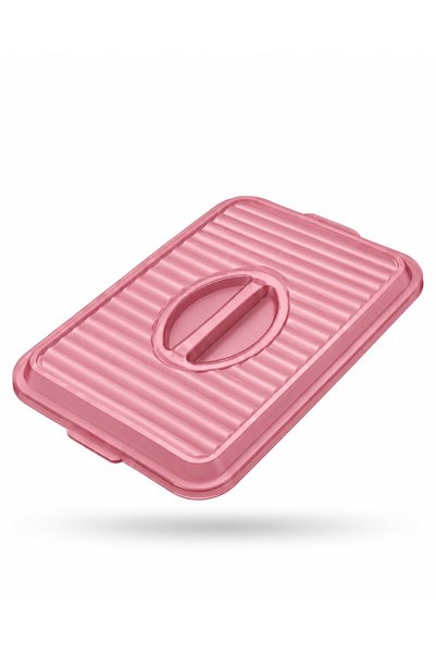 Cazoria Capac dreptunghiular Borcam, roz, pentru depozitare și protecție, 40 × 27 cm