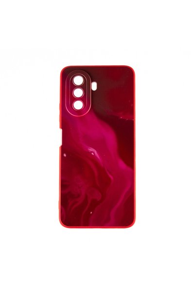 OEM Capac Protectie Spate Colectia Soft Waves Pentru Huawei Nova Y70 - Rosu