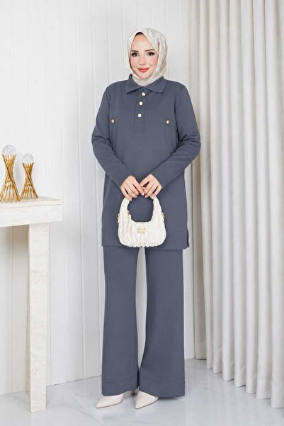 Pamuk Butik Γυναικείο Σετ Πλεκτό Διπλό με Παντελόνι Mercerized