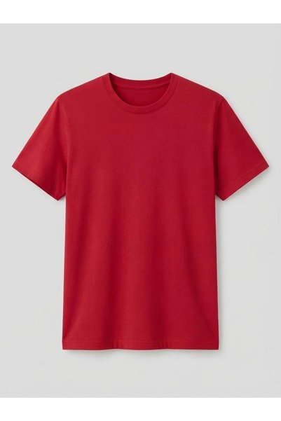 kidstalya Unisex Kids Crew Neck Tshirt - Red