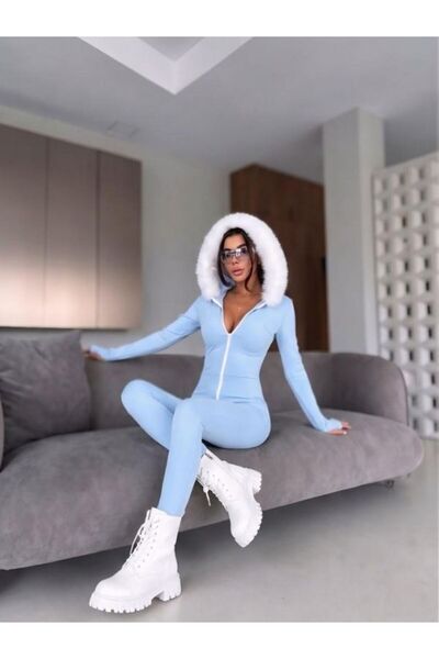 Fashiontayt Υφασμάτινη φόρμα κατάδυσης με γούνινο φερμουάρ