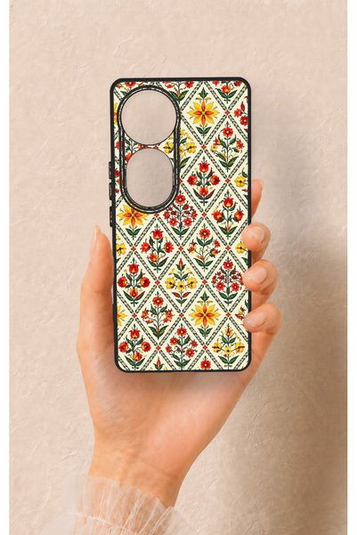 Vip Case حافظة سيليكون متوافقة مع هاتف Vivo V40 بنمط زهرة التوليب