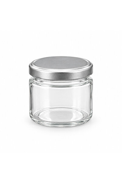 Nautilus Clear Glass Jar with Silver Lid – 270ml