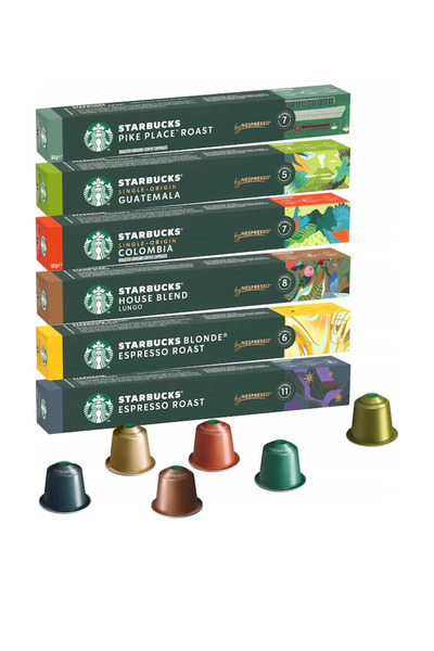 Starbucks Set capsule Nespresso Starbucks, 60 capsule (6 x 10), aromă caramel...