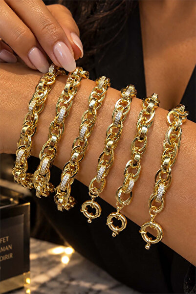 14 K Yeşil Altın Renginde Hallow Bileklik