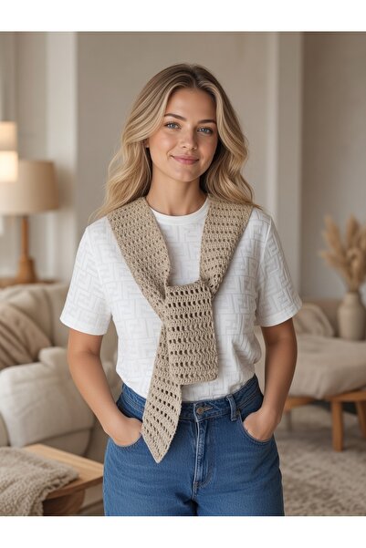 Lesy Hand Knitted Shoulder Sweater Shawl Scarf