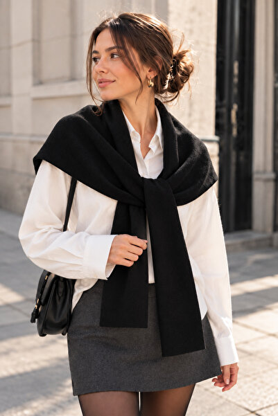 nisaNCa Soft Textured Knitted Women's Scarf – Square Shape Shoulder Shawl