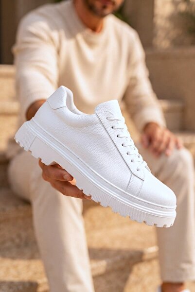 Zerenyus Zrk-X49 Premium White High Sole Lace-Up Men's Classic Shoes