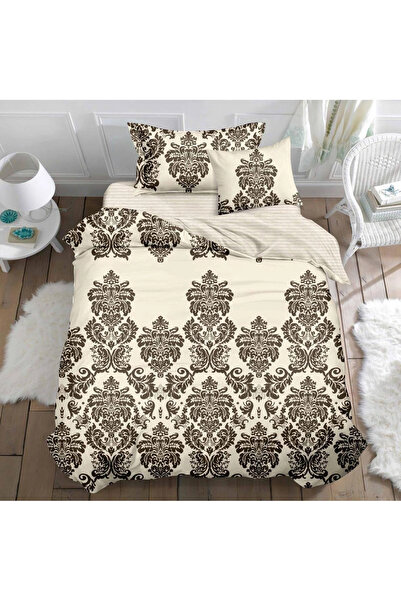 decorami Bed linen 140x200cm, FINET, 4 pieces, with Stretchy, Beige, oriental...