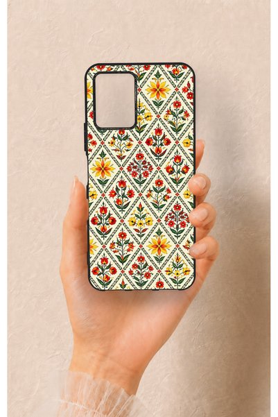 Vip Case Vivo Y21S Compatible Tile Tulip Patterned Silicone Case