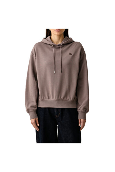 Calvin Klein Γυναικείο Φούτερ με Κουκούλα LS MONOGRAM RLXD FRENCH TERRY PO