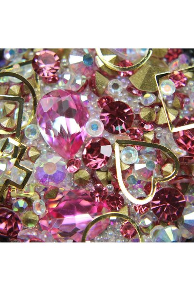 Tienda MIX OF PINK FACETED CRYSTALS AND NAIL ORNAMENTS