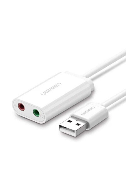 Ugreen Adaptor de sunet extern US205 (30143), USB la 2x Jack, Plug & Play, Wi...