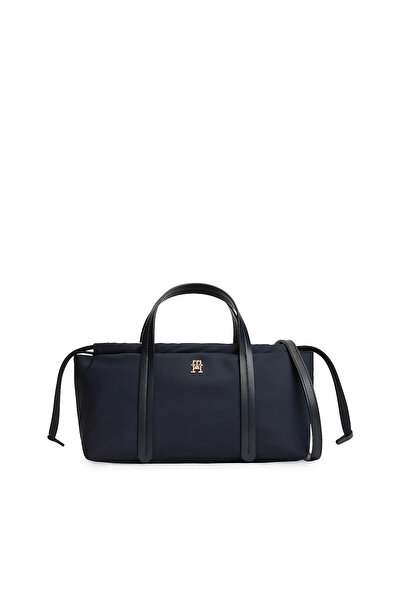 Tommy Hilfiger Kadın Fermuarlı Çift Saplı Çapraz Askılı TH Monogram Plakalı L...