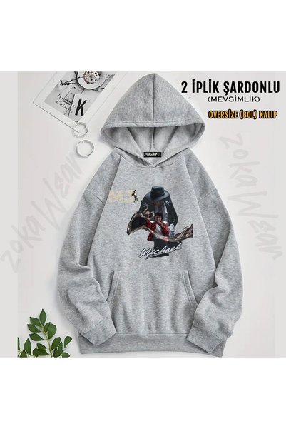 ZOKAWEAR Michael Jackson Sirt Printed Hooded Sweatshirt