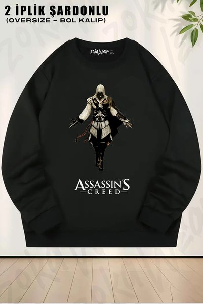 ZOKAWEAR Assassin's Creed Game Printed Crew Neck Sweatshirt