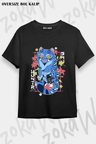 ZOKAWEAR Blue Tiger K Pop Demon Hunters Printed T-Shirt