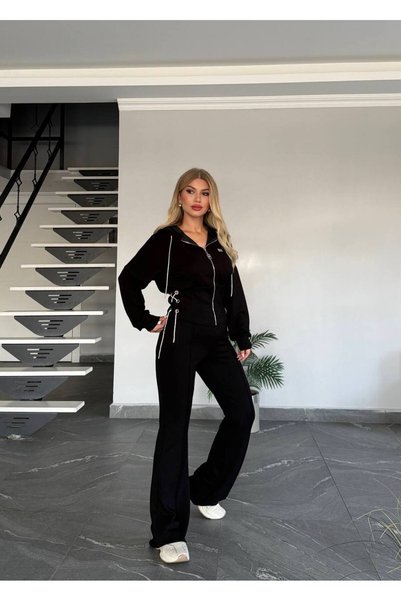 Generic Brand Sim Drawstring Waist Detailed Double Set