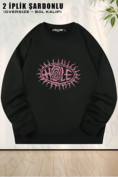 ZOKAWEAR Hole Nirvana Kurt Cobain Printed Crew Neck Sweatshirt