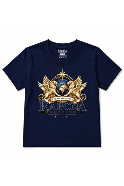 Rabona Fashion Global Mindset Winged Lions & World Graphic Kids T-Shirt