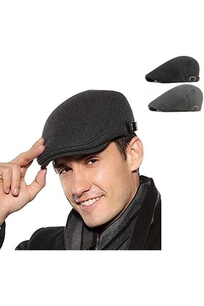 Goodern 2Pack Mens Beret Flat Newsboy Hat - Adjustable Irish Cabbie Gatsby Ca...