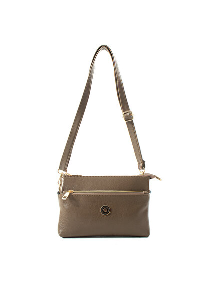 Sanmorris Women's Multi-Compartment Zippered Daily Shoulder Bag S-1450 Mink