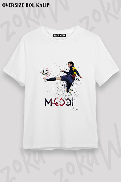 ZOKAWEAR White Messi Printed T-Shirt